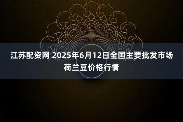 江苏配资网 2025年6月12日全国主要批发市场荷兰豆价格行情